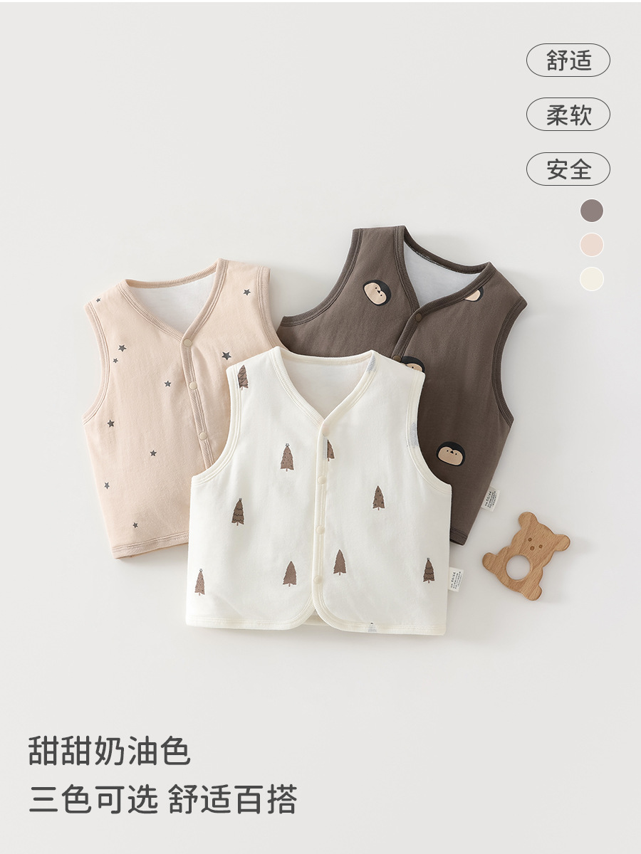 Baby chaleco de otoño y invierno 40 gramos chaleco cálido de algodón para bebés engrosado calentamiento cardigans sin mangas chaleco de hombros para bebés