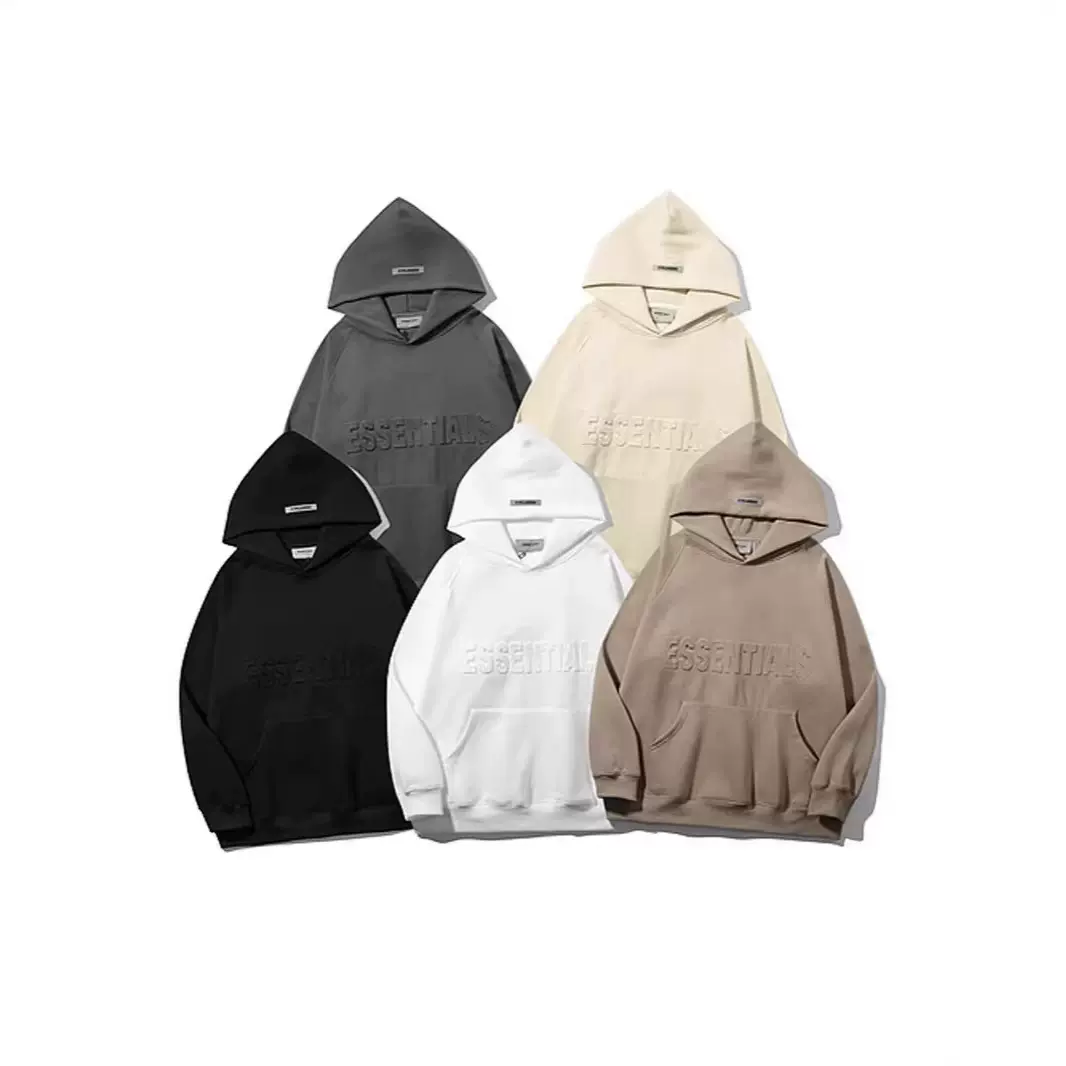 卫衣定制潮牌复古压花浮雕字母套头宽松连帽加绒卫衣秋冬款男百搭