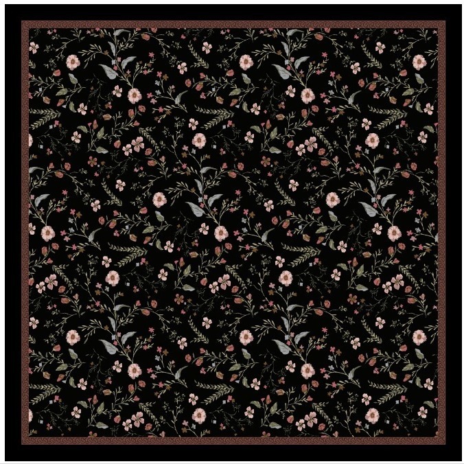 Silk yarn printed 110 square scarf cross-border new strong adhesive scarf classic plaid printed Malay scarf shawl