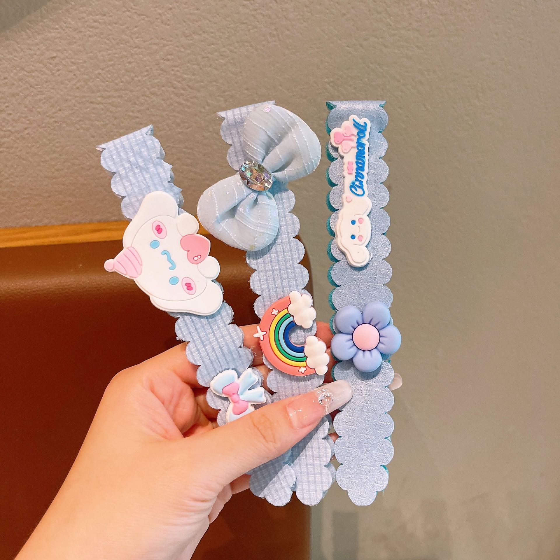 Los niños coreanos publican pegatinas mágicas de color caramelo de dibujos animados lindo y simple acabado de cabello roto artefacto Velcro de frutas