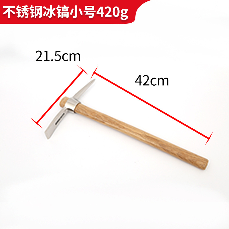 Acero inoxidable Cruz de pico engrosada de doble cabeza Suelo Suelto excavación de brotes de bambú Montañismo de doble uso artefacto agrícola herramienta de hacha de azada