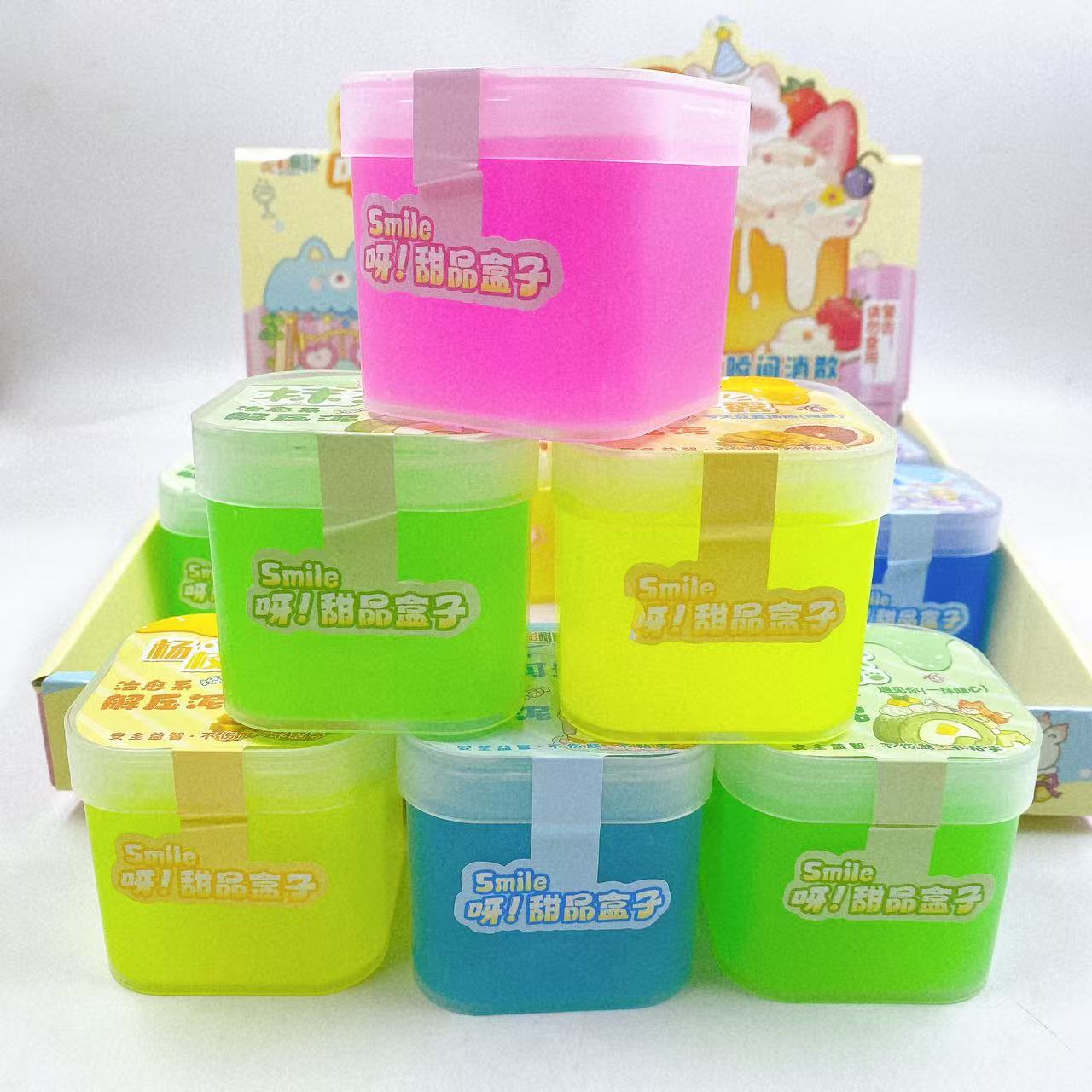 Juguetes para niños barro de cristal barro de color fluorescente cristal brillante caja de cristal espumante goma slim alto valor facial botella grande al por mayor