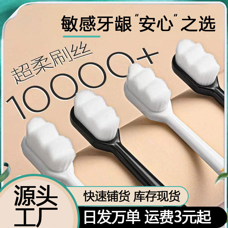 Japanese Department Store Couple Independent Single Packaging Toothbrush Ten Thousand Hairs Household Small Head Soft Hair Adult Toothbrush Free Shipping