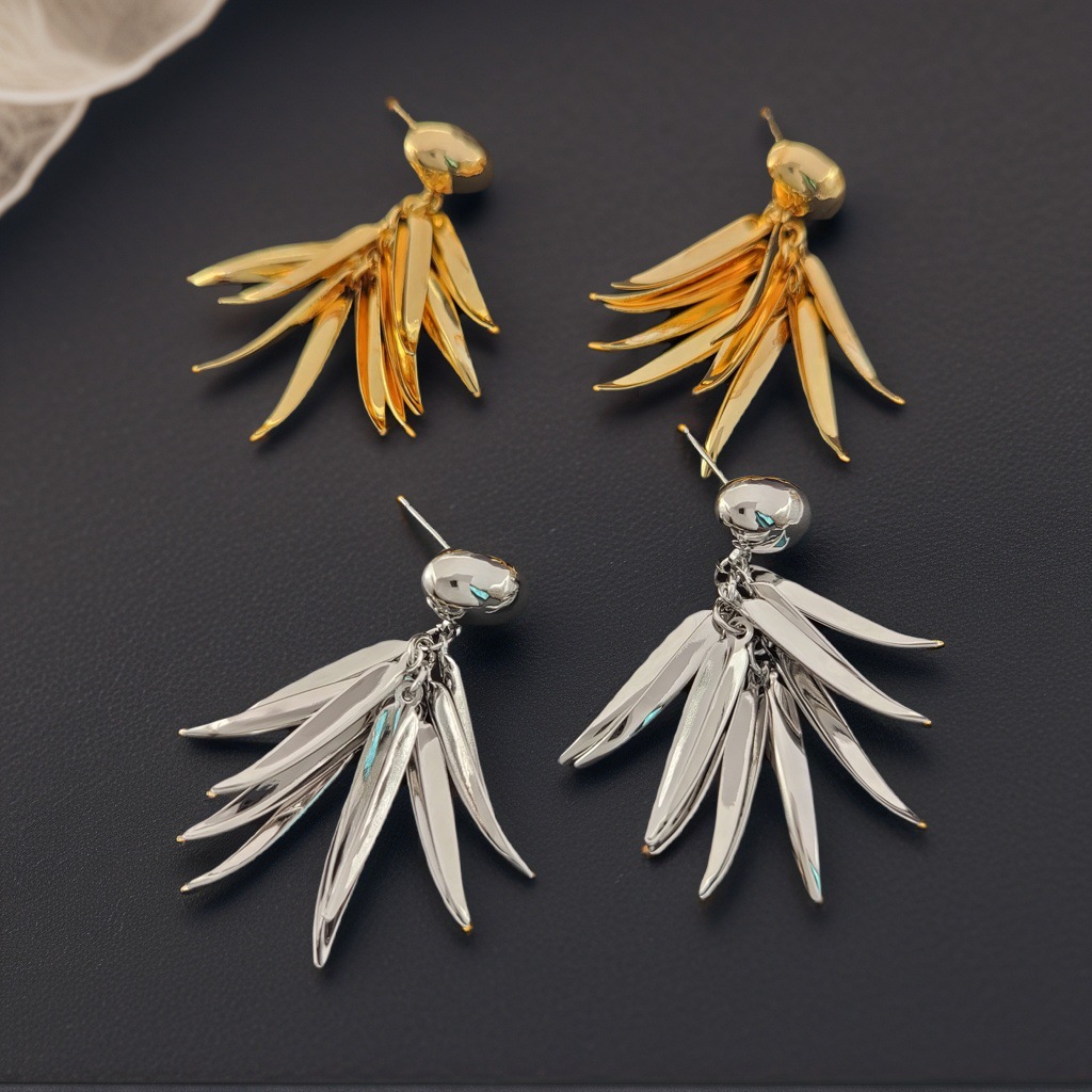 韩版潮流个性大气长款麦穗流苏耳钉优雅时尚气质精致名媛风耳饰品