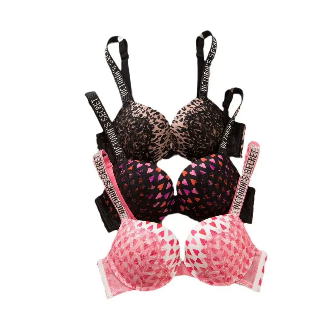 欧美跨境性感豹纹蕾丝文胸套装舒适外贸热销爆款法式诱惑内衣闪钻