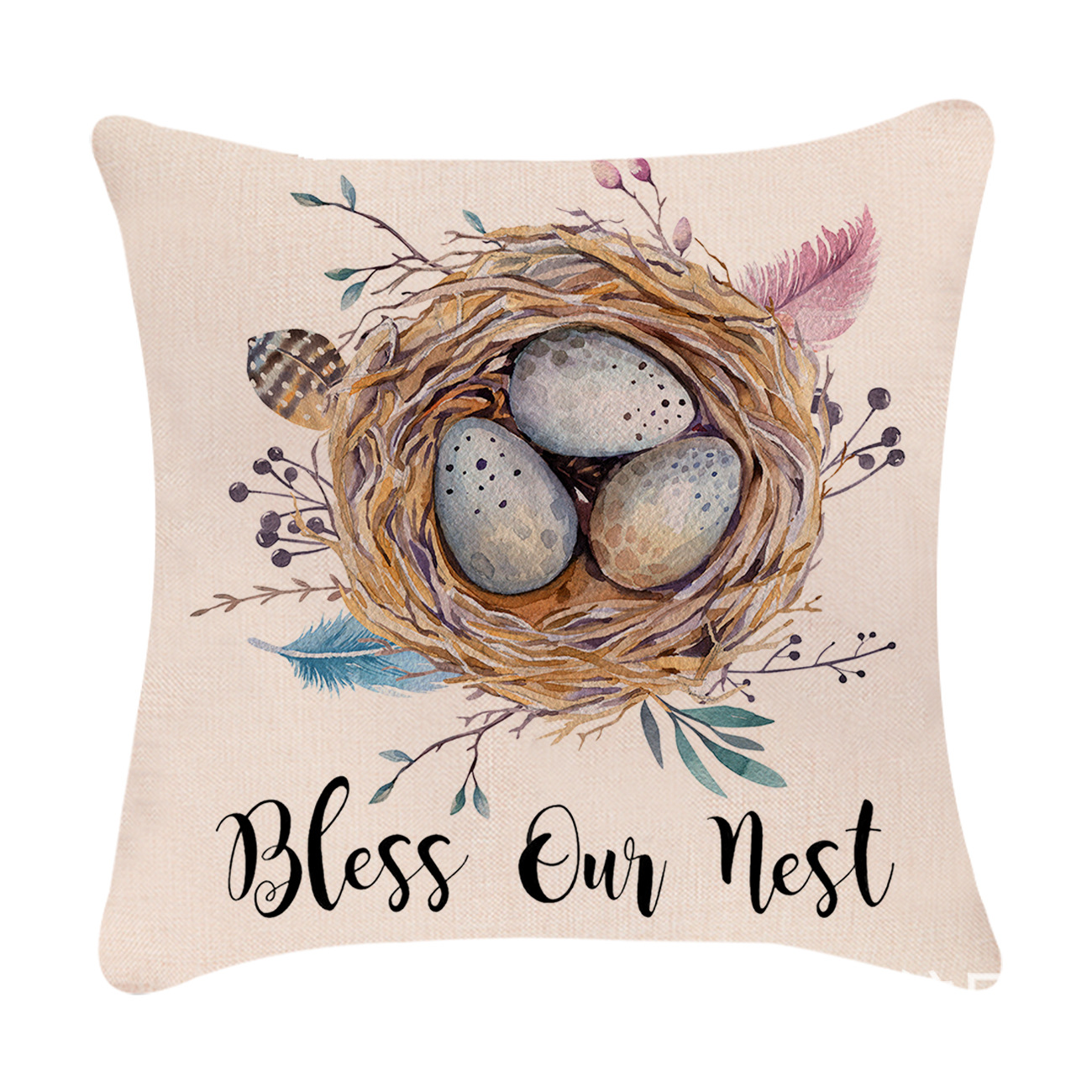 Easter Simple Style Rabbit Letter Linen Pillow Cases Couch & Sofa Decor display picture 42