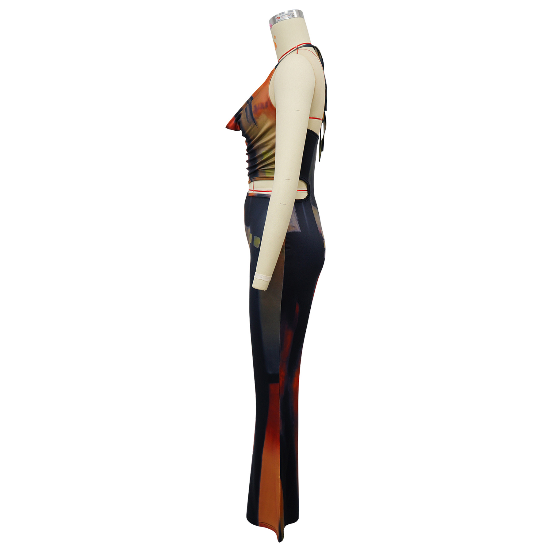 Damen Jumpsuit Mit Neckholder Und Taillengürtel Für Elegante Looks_voghion.com