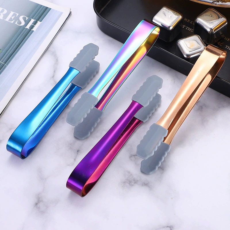 Завод прямой 304 из нержавеющей стали сахар клип маленький зажим для льда на складе толстый нет заусенцев ведро льда зажим для льда щипцы для льда