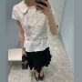法式翻领肌理复古衬衫