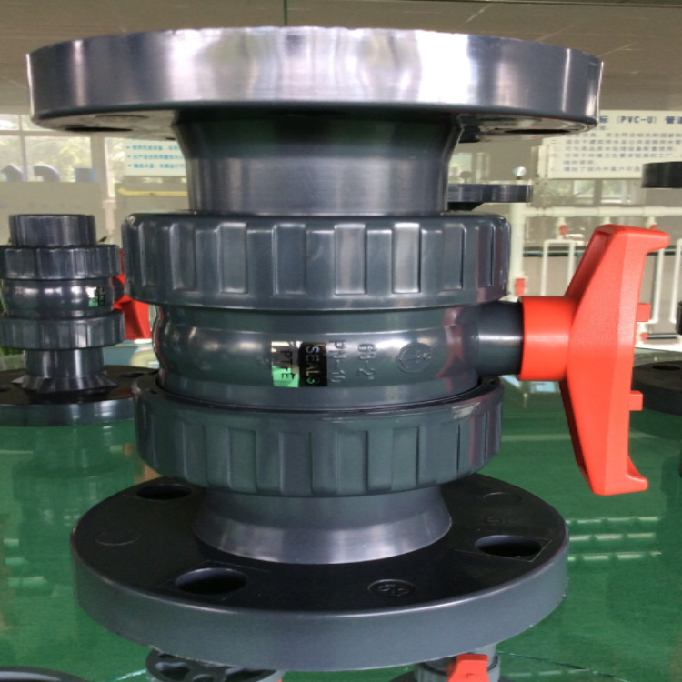 中山环宇锚牌管道CPVC化工管双法兰球阀工业管耐酸碱20-110MM灰色