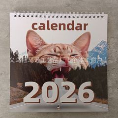 2026年卡通企鹅及咖啡猫日历2026 Abstract Magical Cat Calendar