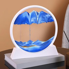 3D流沙畫解壓藝術沙漏擺件客廳桌面辦公室山水畫工藝禮品工廠直銷