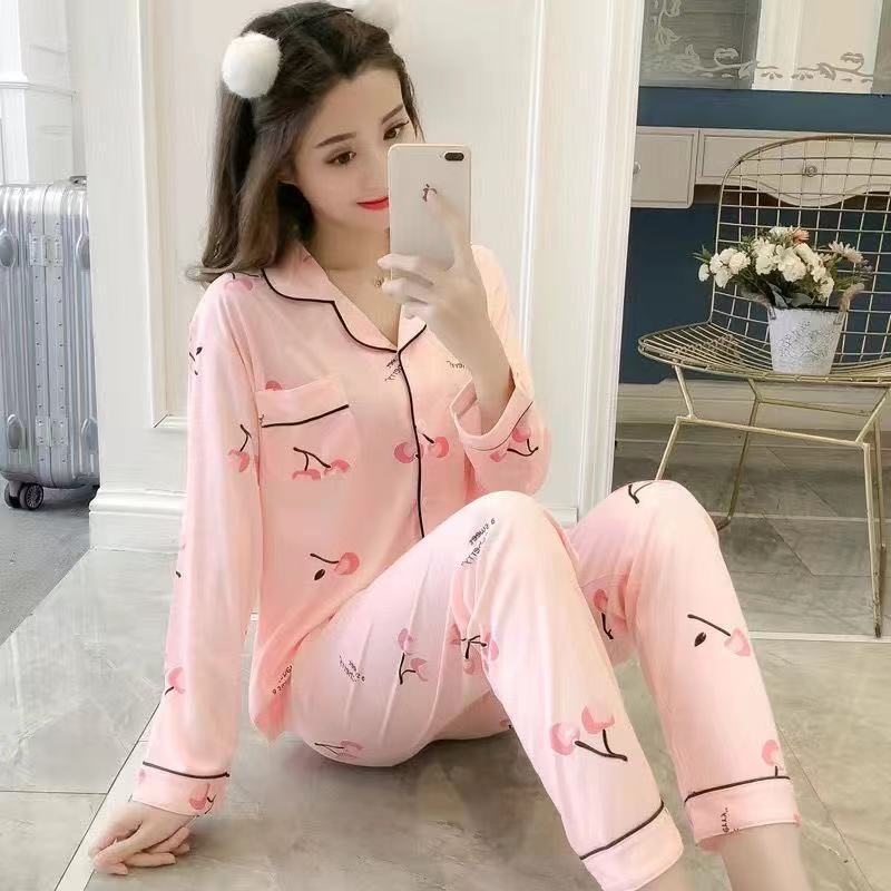 2025 nuevo pijama mujer rebeca de verano manga larga celebridad de Internet estilo caliente mujer traje de primavera y otoño de dos piezas estilo ins image 30