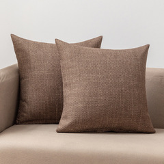 加厚純色粗麻抱枕套腰枕 北歐客廳沙發床頭靠墊 辦公室高彈背靠枕
