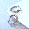 Retro earrings, golden ring stainless steel