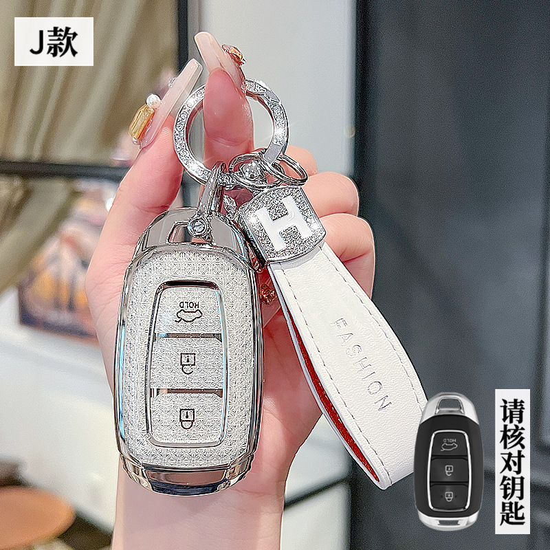 모던 J 모델 - 스마트 3버튼 [크리스탈 화이트 싱글 쉘] + H 로프 다이아몬드 버클