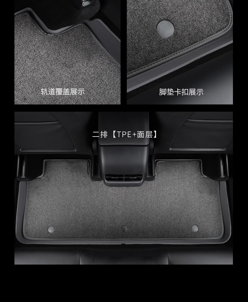 Suitable for Tesla's New Model Yl/Y/3 Floor Mats, Maternity-Grade Tpe Car Full-Cover Floor Mats, Car Interior