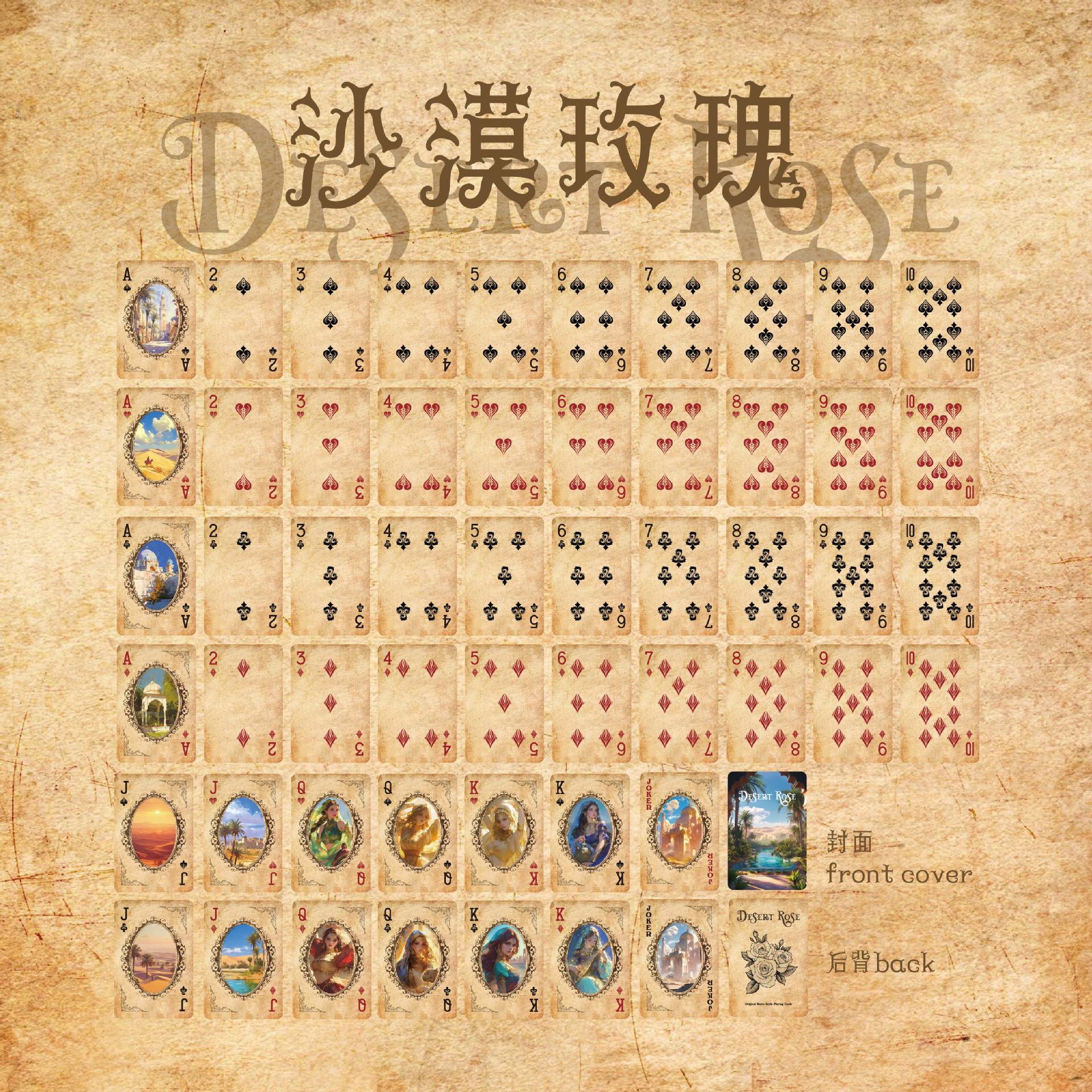 Mr. Paper Poker Desert Rose Series Retro Personajes Studentes Tarjeta de papel Entretenimiento Puzzles