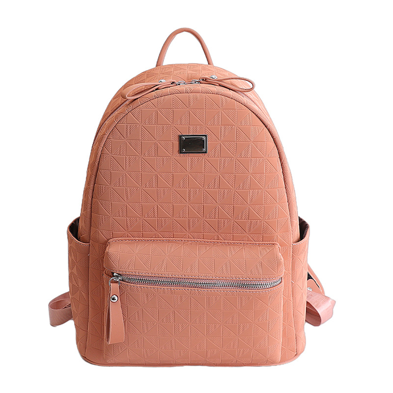 Mochila de moda coreana en relieve para mujeres simple color sólido mochila de viaje de gran capacidad 2026 nueva bolsa de mujer transfronteriza
