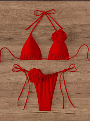 140g Weight Sexy Feel Of Sensation Mid Waist Panties Waist Bikini Panties Style Bralette Bra Category Nylon, Spandex Fabric Type 2 Pieces Set Quantity Swimming Pool Occasion Solid Color Pattern Women's Gender Women's Solid Color 2 Pieces Set Bikinis Swimwear 9