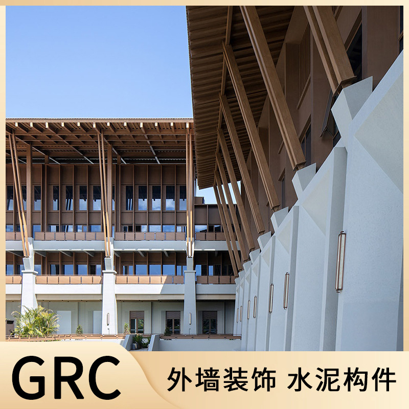 GRC店铺门头艺术造型外墙挂板水泥构件罗马柱门窗套梁托
