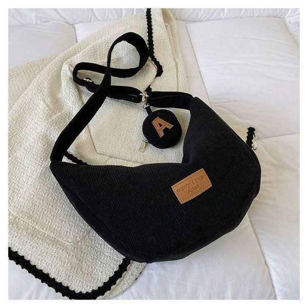 Black Cordy Cordy Velvers Mother Bag (Upgrade plus lining)