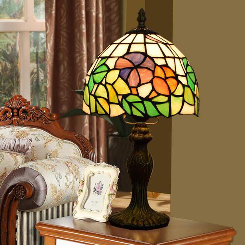 Tiffany lamp Tiffany colored glass lamp pastoral style personalized decoration bedroom bedside lamp bar
