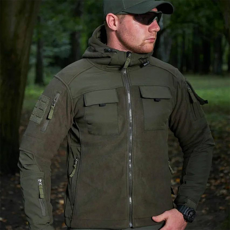 Outdoor Splicing Fleece Jacket Men's Fleece Charge Jacket Clothes Liner Jacket Soft Shell Jacket