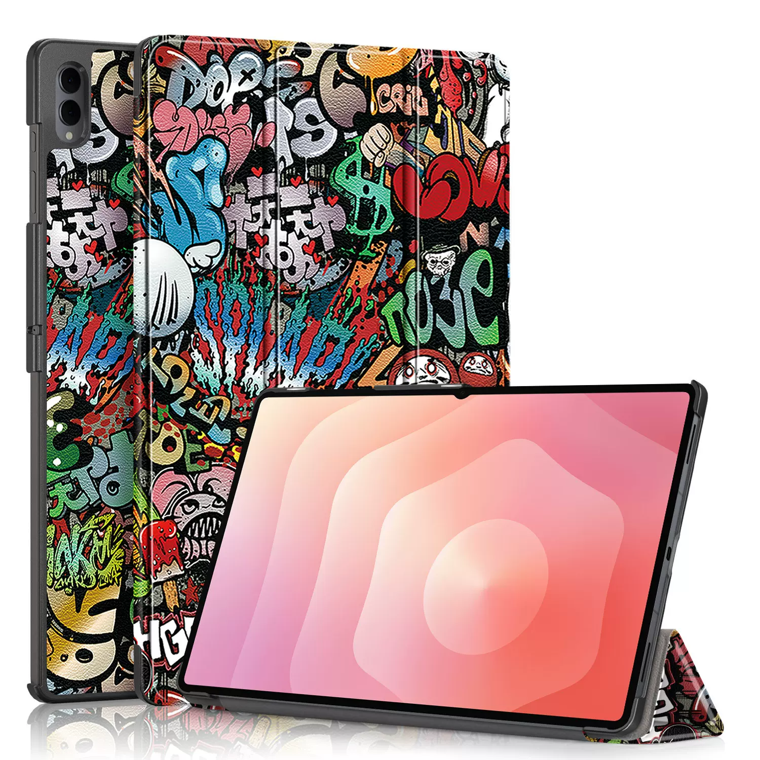 适用于三星Tab S11 Ultra 14.6寸平板套彩绘三折支架防摔保护套