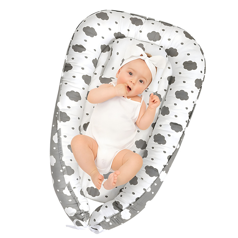 Removable and Washable Portable Anti-Pressure Baby and Children's Bed, Bed-In-Bed, Bionic Baby Bed, Pillow, Travel Nest, Foldable