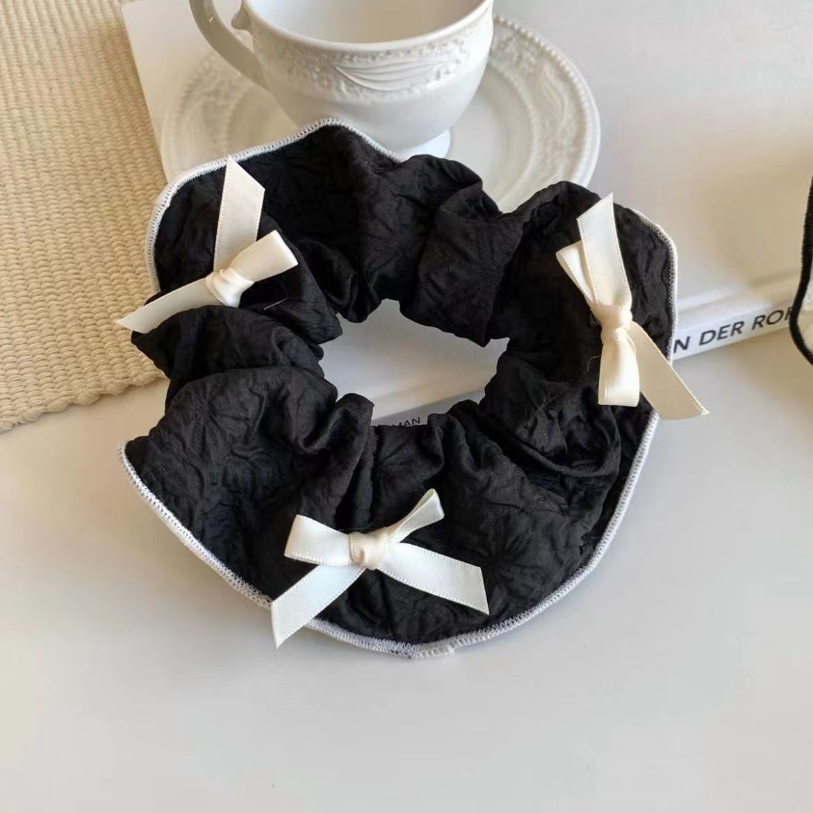 19＃白小香风蝴蝶结发圈