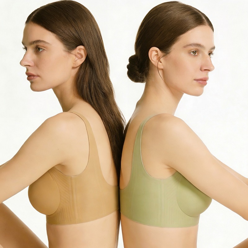 Seamless V-neck Bra For Women - Comfortable Wireless Support_voghion.com