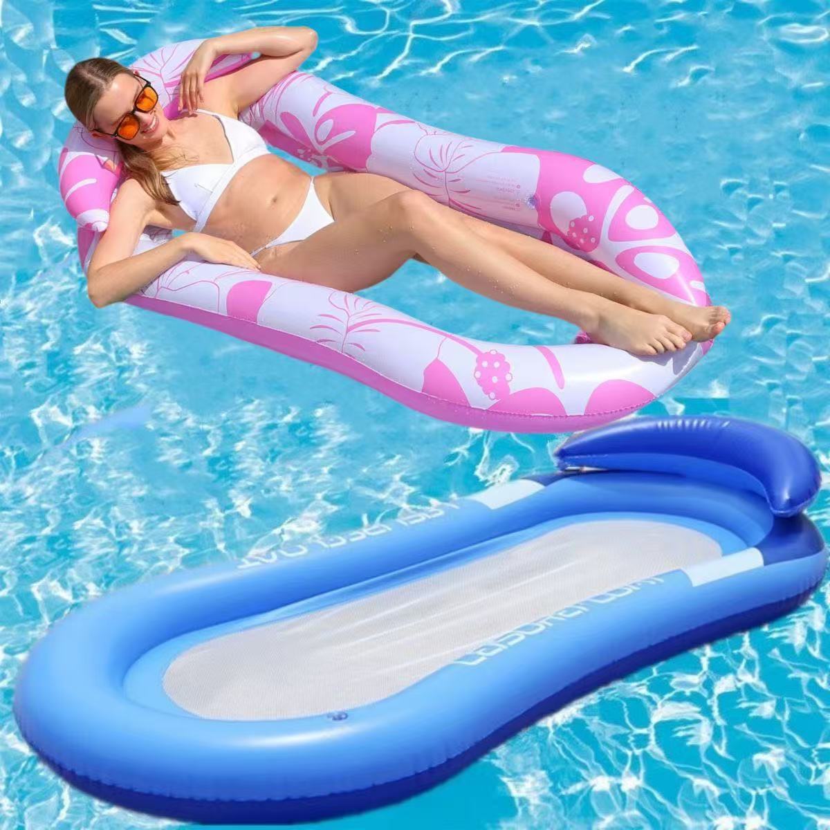 4管クロスボーダー熱売エアハンモック水上遊戯寝椅子浮床直売帯網折り畳み背もたれ浮き爆発