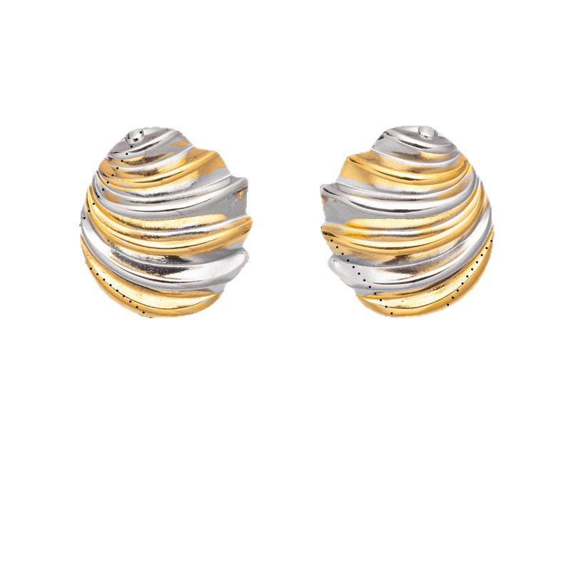 Taina auriculares de acero inoxidable lujosos de alto nivel, geometría minimalista, acero de titanio corrugado no se desvanece, auriculares transfronterizos europeos y estadounidenses