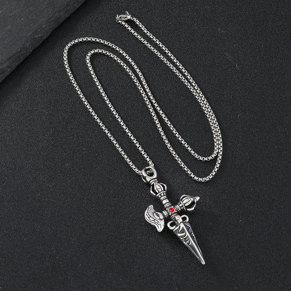 Cruz-frontera Venta caliente de acero inoxidable joyería personalizada fundición Cruz collar hip hop estilo titanio acero COLLAR COLGANTE