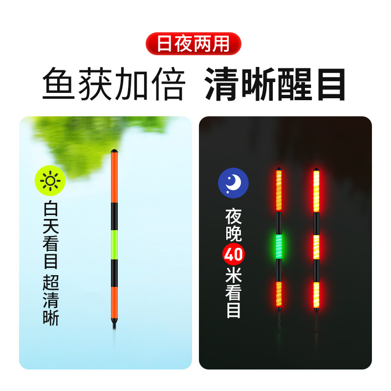 Xiaofengxian bites the hook, changes color, large object float, bold and eye-catching fish float, day and night, luminous float, silver carp and bighead carp float, electronic float