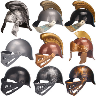 Halloween Helmet Hat Halloween Props Helmet Warrior Knight Helmet Cos Performance Hat Roman Warrior