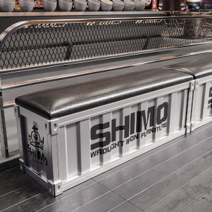 Industrial style long stool gown storage storage rest stool net red waiting for chair gym stadium shoe shop for shoe stool