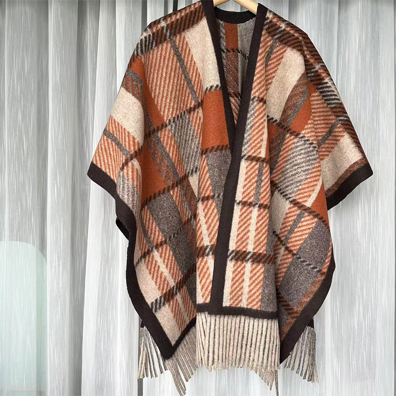 (2개) 슬릿 숄 여성 봄, 가을 대외 무역 유럽과 미국의 외부 술 가디건 니트 새로운 인터넷 연예인 복고풍 격자 무늬 따뜻한 버킷