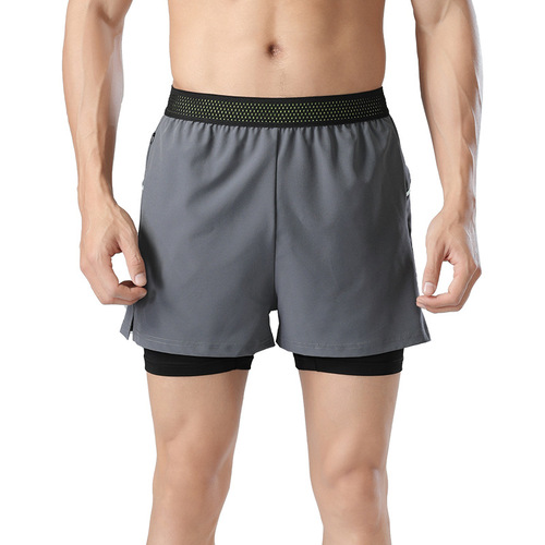 Sports shorts quick-drying men's summer American basketball pants fake two-piece marathon running training tight three-point pants
