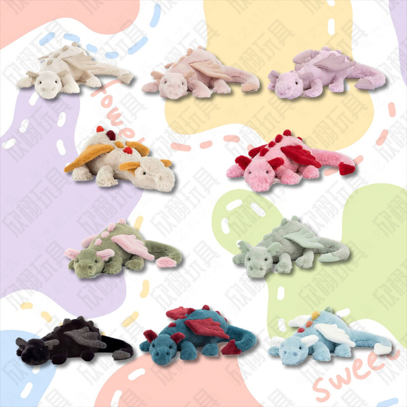 Jellycat Internet-Famous Sky Dragon Plush Pendant Matcha Lying Dragon Plush Toy Crimson Dragon Doll Snow Dragon
