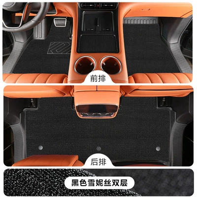 5/6-seater front two rows with threshold – Modelə uyğun ayaqaltı - wenjie-m8-five-seater-single-layertpe-foot-mat-black-snowy-fabric