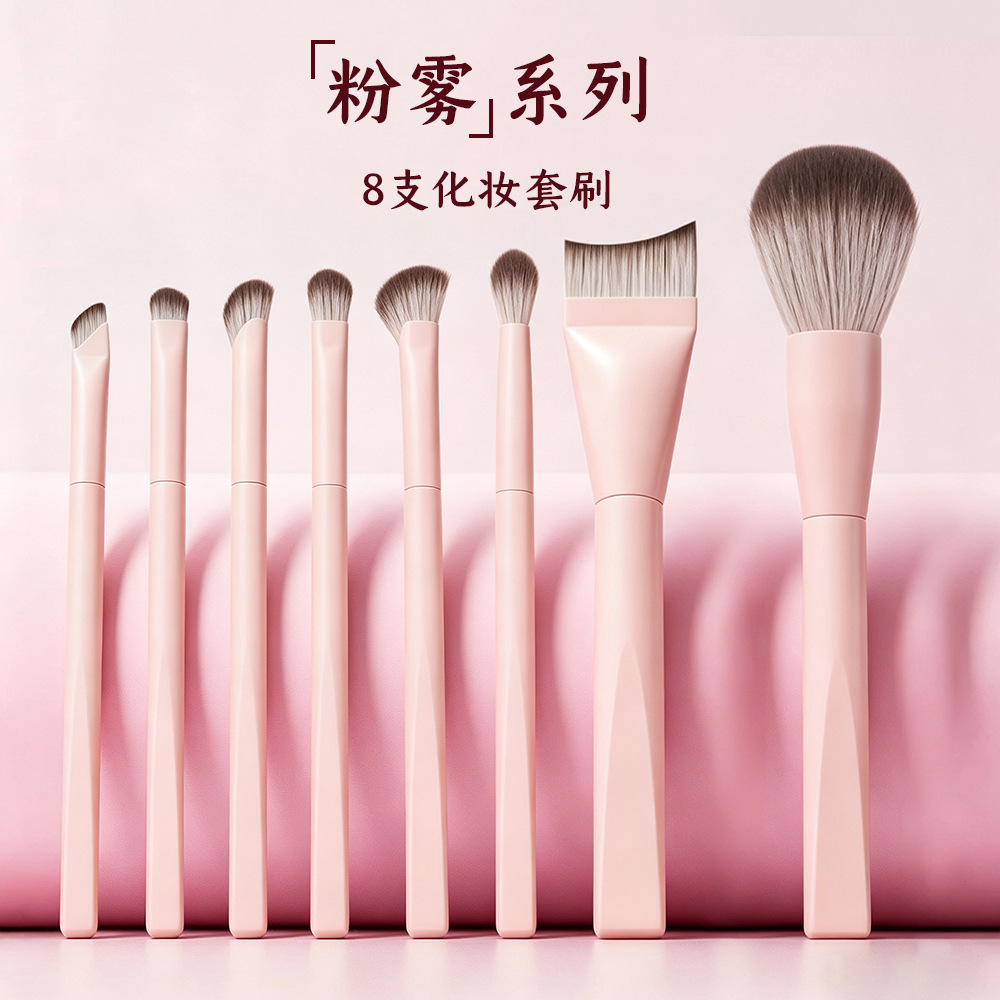 Juego de brochas de maquillaje transfronterizo al por mayor del fabricante de Cangzhou, juego completo de 15 brochas en stock, brocha negra para base, brocha para polvos sueltos.