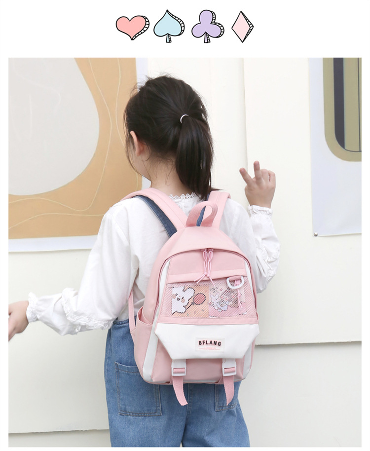 Solid Color Casual Daily Kids Backpack display picture 2