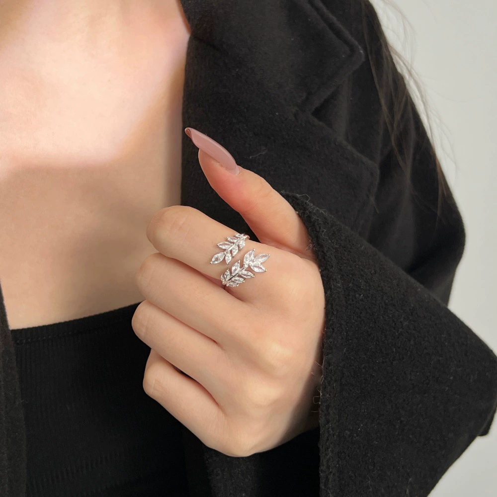 霖琅 Ring, design stone inlay, silver 925 sample, light luxury style