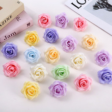 圆边露珠玫瑰6厘米水滴仿真花DIY手腕花玫瑰花头头饰拍照装饰假花