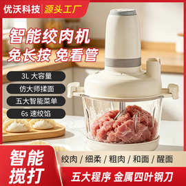 智能绞肉机微型电动和面机多功能搅拌机大容量家用绞肉机底盘加热