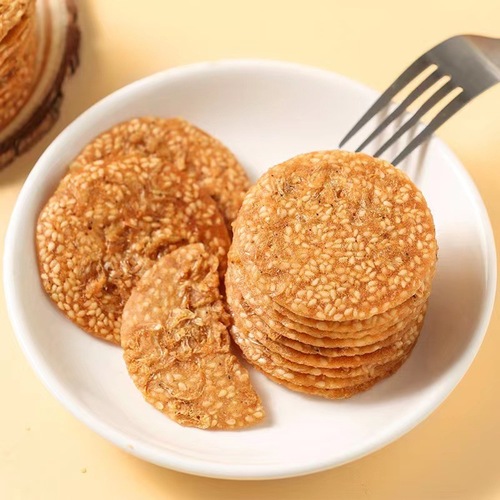 Shendian Yibin Shrimp Crisps 168g Bag Packaging, Internet Famous Snack Cookie, Shrimp Skin Sesame Thin Crisps