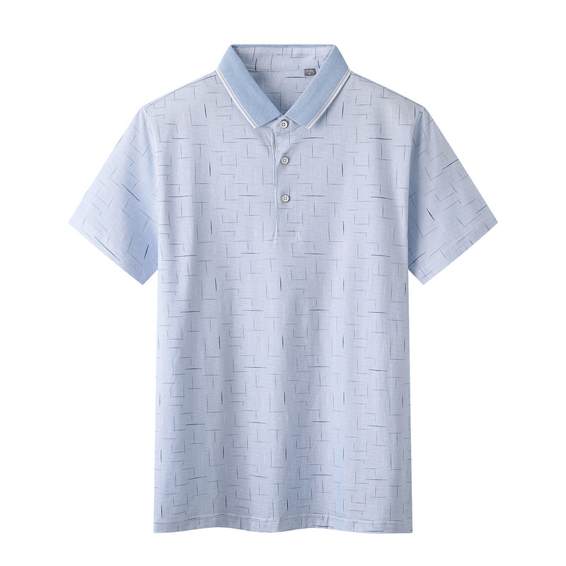 Brand cut label summer men's rib lapel refreshing comfortable business casual short sleeve polo shirt P2X557