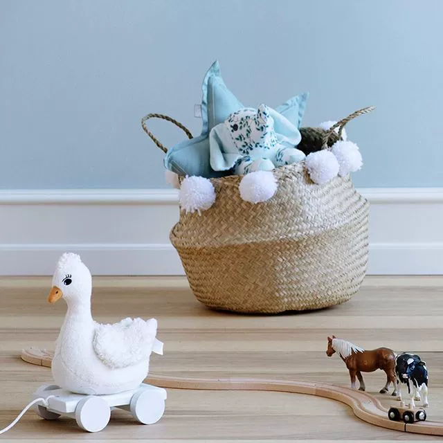 Ins Nordic детская комната соломенное плетеная корзина для хранения меховой шар декоративное ведро для хранения домашних игрушек корзина для хранения одежды